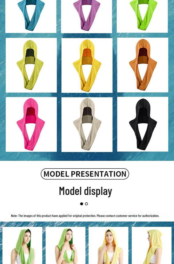 U-Shaped Quick-Drying Cooling Hoodie Towel for Sun Protection: Ideal for Gym, Beach, Camping, and Sports
