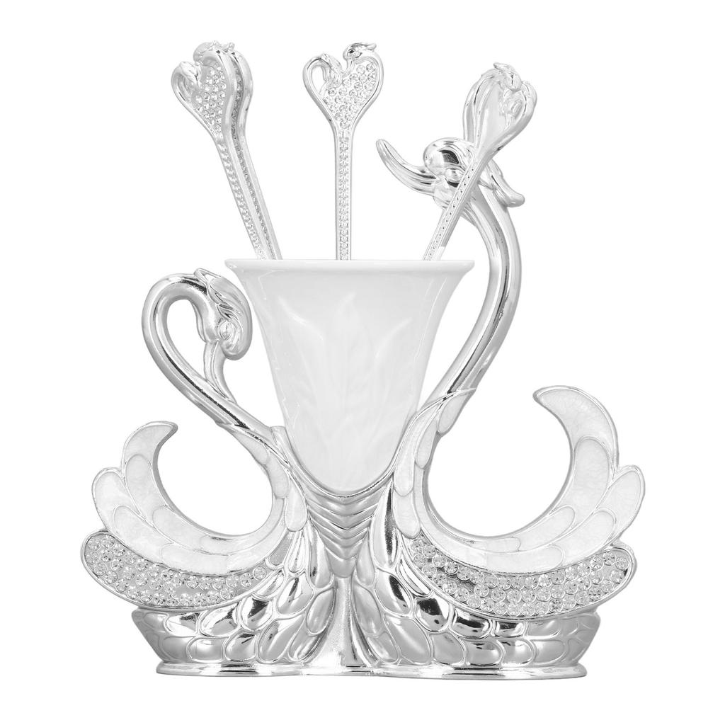Base Fork Holder Set Elegant Multifunctional Decorative   Flatware with 6 Forks for Fruit Salads Coffee Desserts