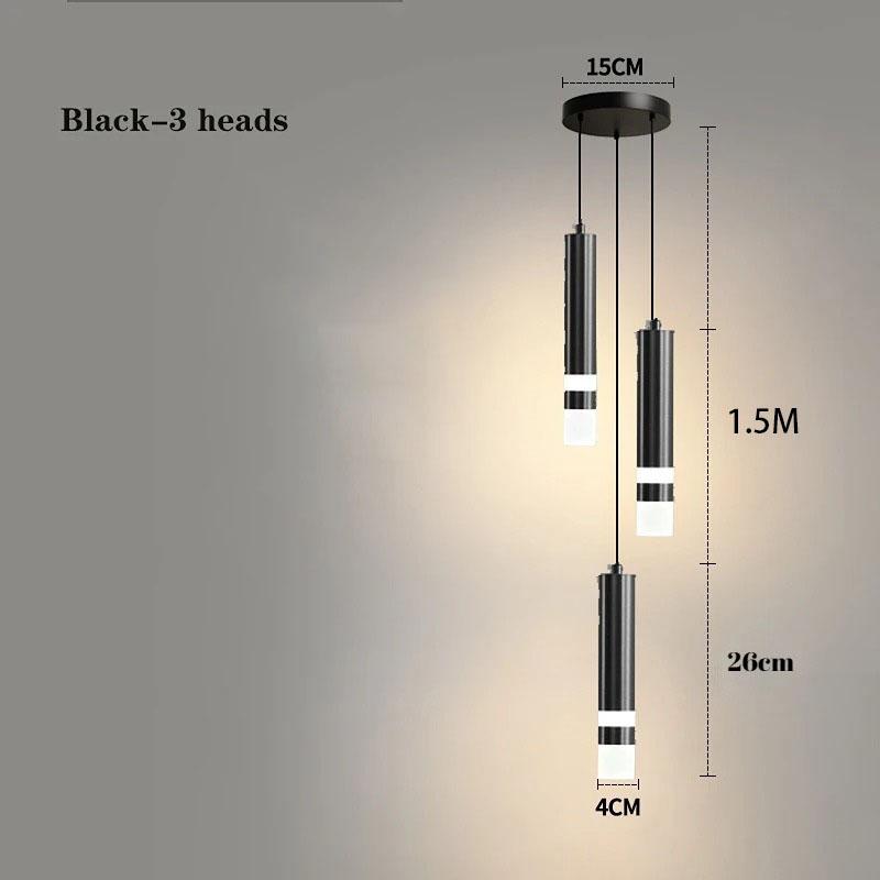 Luxury Minimalist Double Head Led Chandelier Gold Black Home Decor Pendant Hanging Lamp for House Creative Furniture Lighting