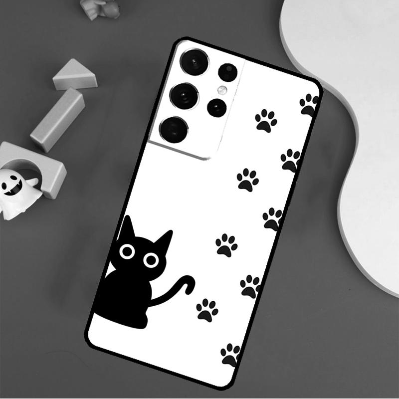 Dog Cat Paw Phone Case For Samsung Galaxy S24 Ultra S25 Ultra S9 S10 S20 S21 S22 S23 Plus S24 FE Cover