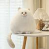 Cute Fluffy Simulation Cat Plush Toy Soft Hairy Fat Round Stuffed Animal Dolls Long-tailed Cat Plushies Doll Home Decor
