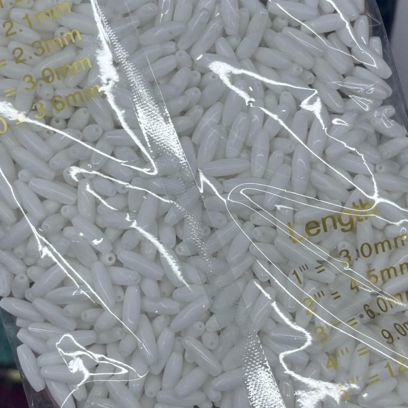 

4x12mm Super Bright Glass Rice Beads for DIY Bracelets and Hairpin Crafting 450 pieces per package