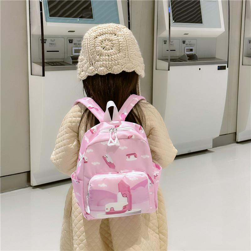 Trendy Cartoon Nylon Backpack For Kids Featuring Cute Carrot Knife Print In Multiple Colors