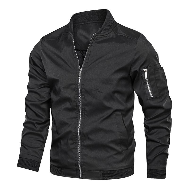 USA Size Men's Lightweight Bomber Jacket for Spring Autumn - Casual Flight Pilot Varsity Baseball Coat