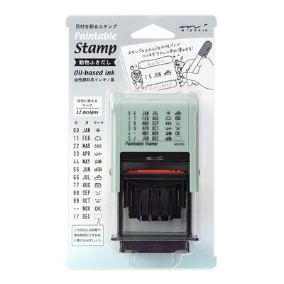 DESIGNPHIL MIDORI Rotating Stamp, Date Stamp, Animal Speech Bubble Design, 35457006