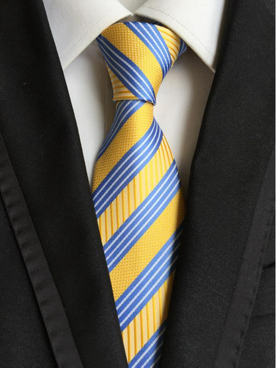 8cm Polyester Striped Men's Tie for Professional Business Attire