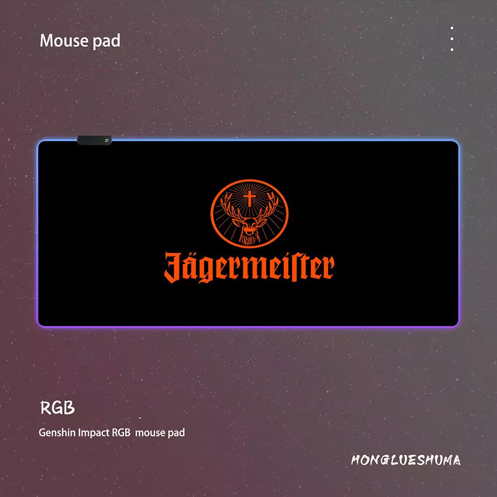 

Luxury J-Jagermeisters Mouse Pad RGB Gaming Mouse Pad Desk Mat HD Gamer Large LED Light XXL MousePads RGB600x300x3mm