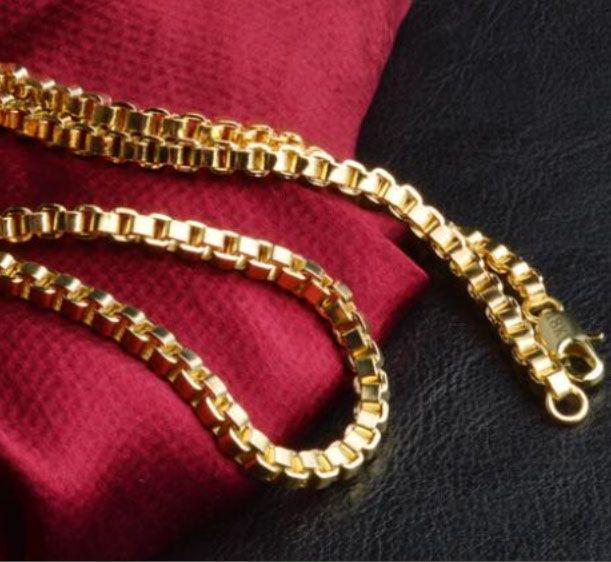 

Серебро 925 пробы 4 мм 18 дюймов Клетчатая цепь Золотое ожерелье Свадебный подарок Ювелирные изделия 50cm