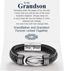 Bracelet en Cuir Nœud Infini pour Homme Anniversaire Noël Anniversaire Hommes Liés Ensemble pour Toujours Bracelet Manchette Tressé pour Fils