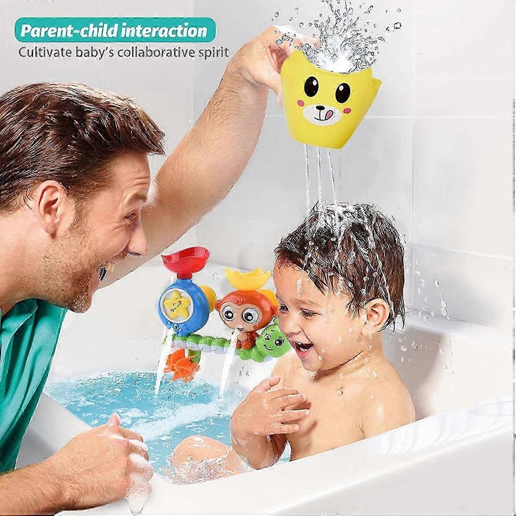 Bath Toys for Toddlers Kids Babies 1 2 3 Year Old Boys Girls Bathtub Toy with 2 Toy Cups Strong Suction Cups Ideas Color Box