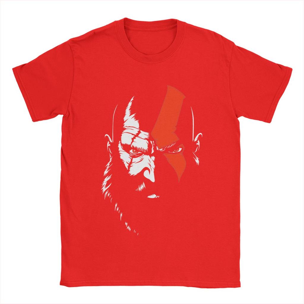 God Of War Kratos Herren T-Shirt Lässige T-Shirts Kurzarm Rundhals T-Shirts Baumwolle Klassische Oberteile