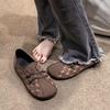 2025 autumn new flat-bottomed versatile casual mother shoes soft leather soft sole soft surface comfortable retro ethnic style single shoes