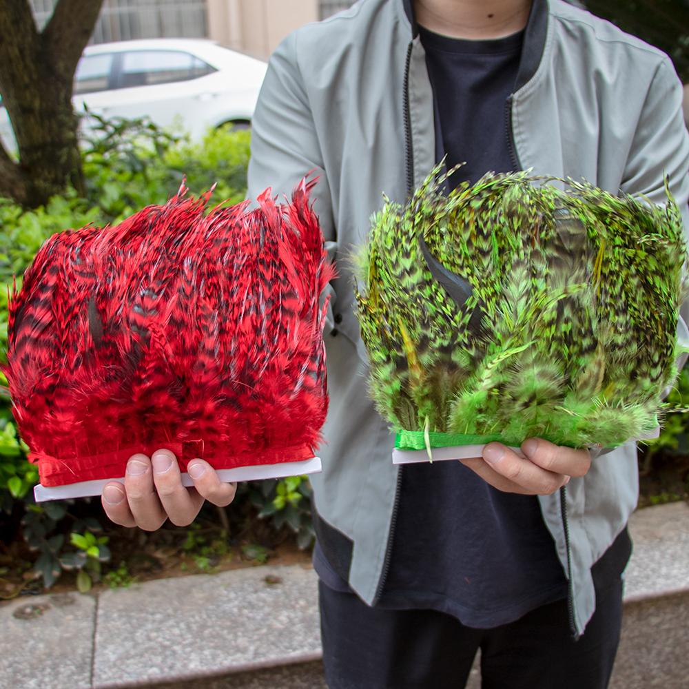 1Meter Natural Rooster Saddle Feathers Trim Fringe 4-6 Inches for Crafts Carnival Party Sewing Clothing Cock Plumes Decoration