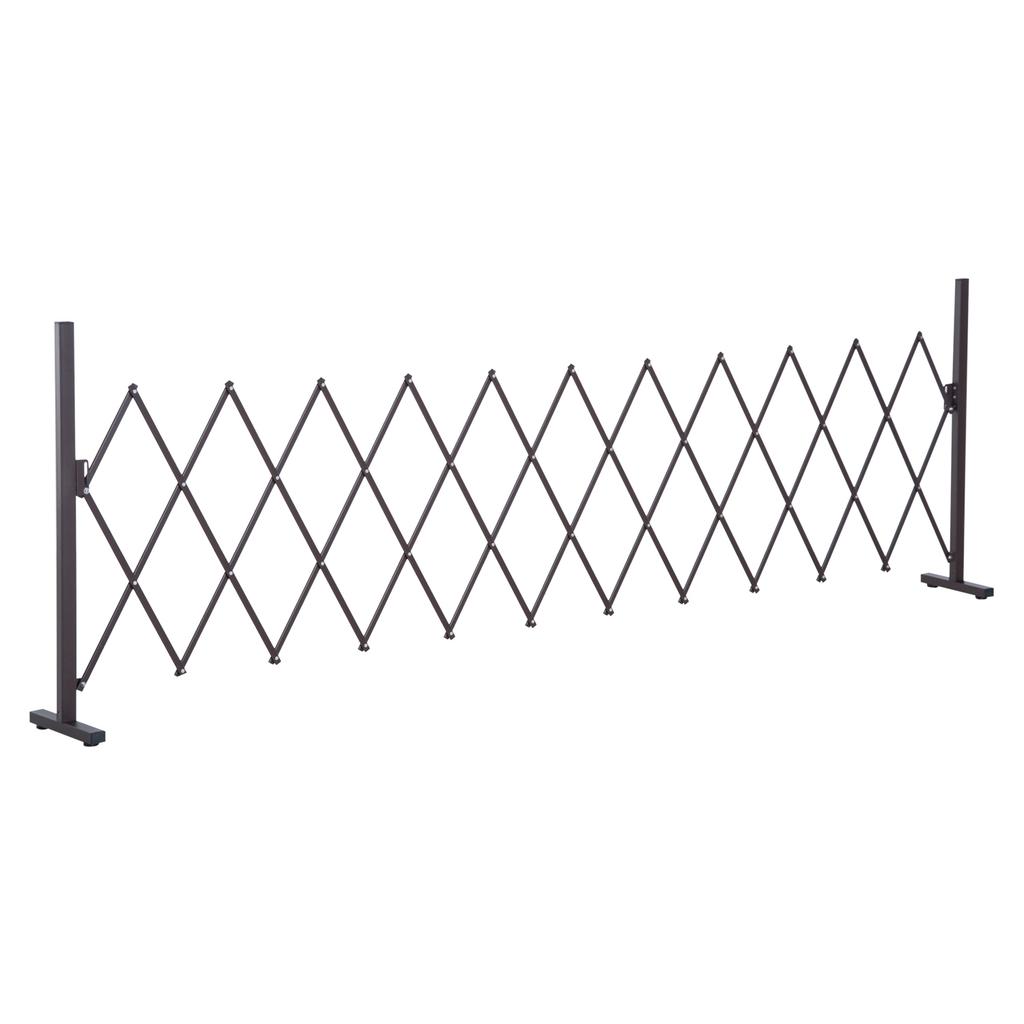 Expanding Trellis Fence, Freestanding Movable Fence, Foldable Garden Screen Panel, 300 x 103.5 cm, Dark Brown