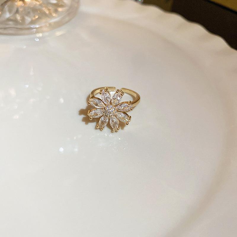 Prsten na otevírání sáčků se cukrem, pozlacený skutečným zlatem, osazený diamanty, Lehký, Vysoce luxusní, High-end, Prsten na ukazováček, Univerzální šperk pro dojíždění