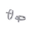Cute Small  Sterling Silver Cross Circle Stud Earring for Children Girls Women Fashion  Accessories Wholesale