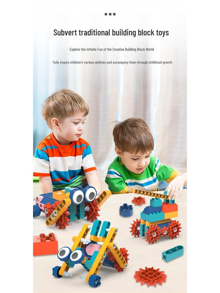 Large Particle Electric Gear Building Blocks - Educational Construction Toys for Children's Cognitive Development Age 3+