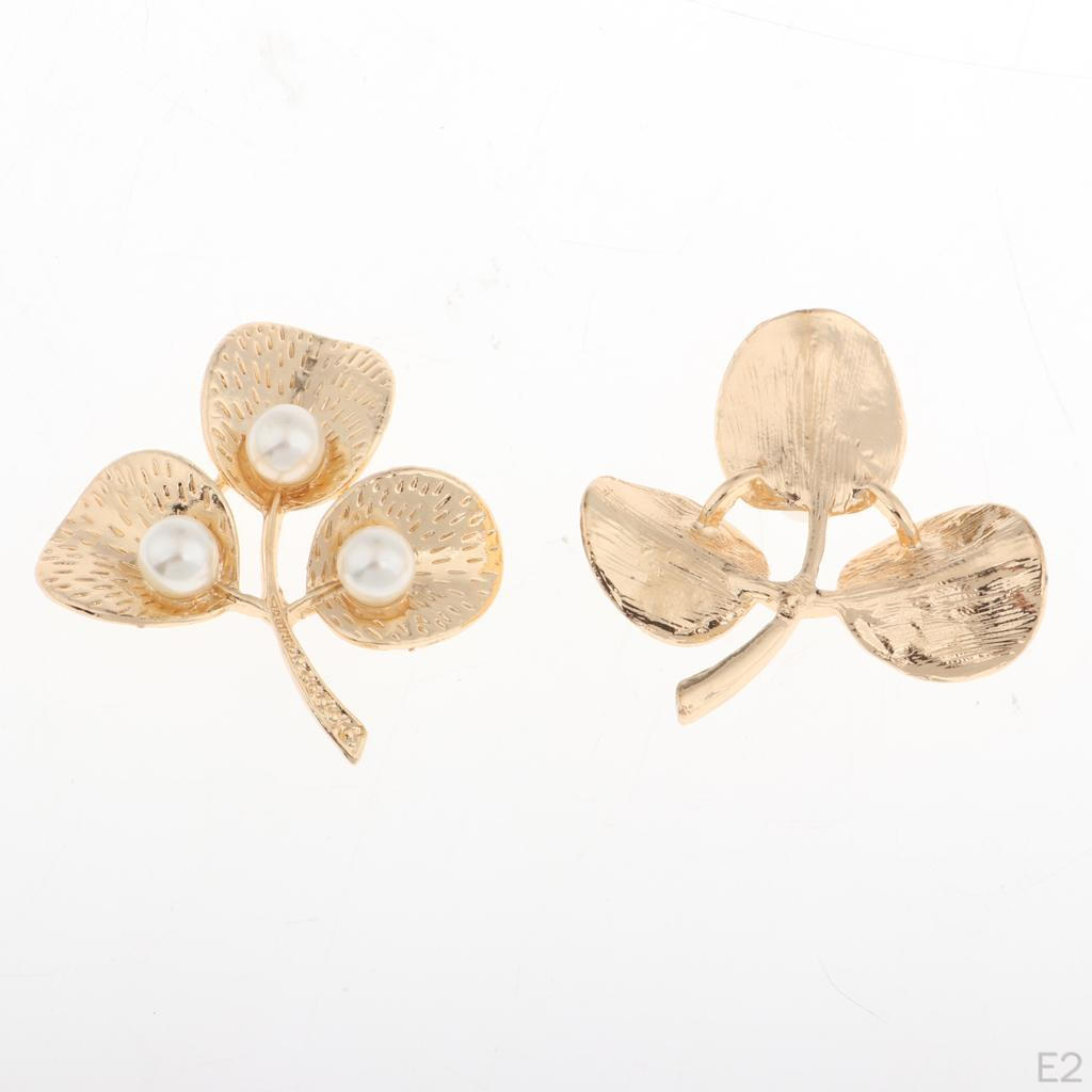 10 Pcs Branch Leaf Flatback Beaded Buttons DIY For