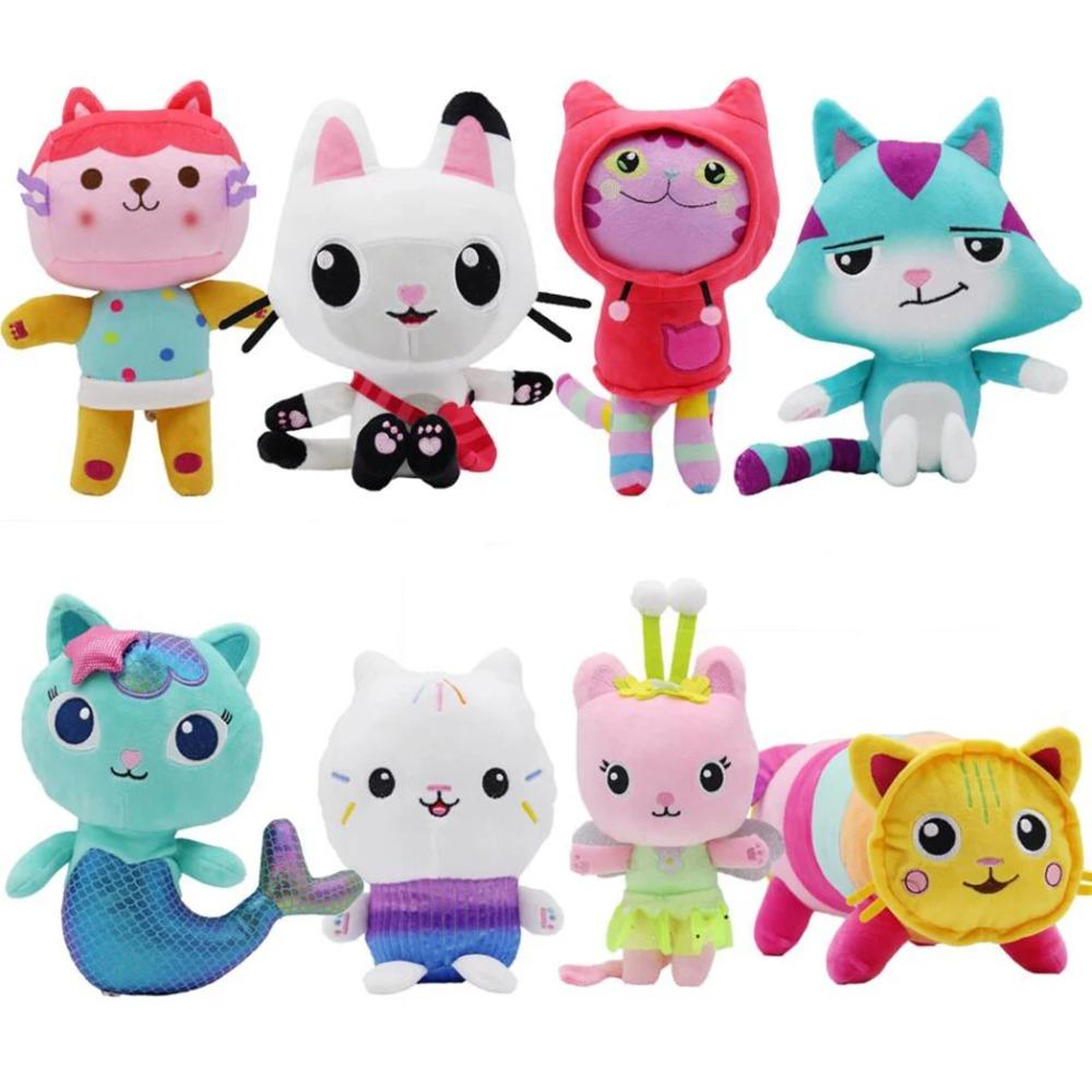 2025 Nuovo Stile Casa delle Bambole di Gabby Peluche Mercat Cartone Animato Animali di Peluche Sirena Gatto Peluche Bambola Regali di Compleanno Chris