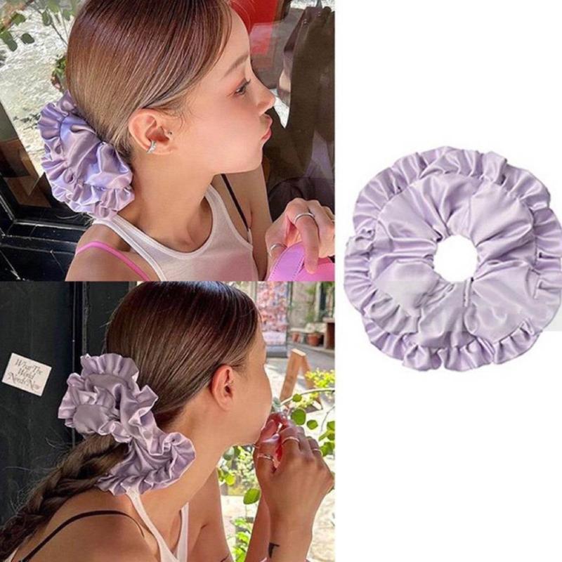Fashion Extra Large Satins Hair Ties  Oversize Hair Band Hair Scrunchie Ponytail Holders Elastic Hair Accessories