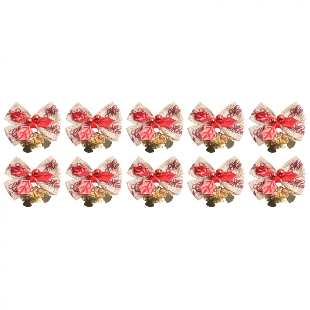 Innovative Design in a Pack of 10 Sturdy Christmas Tree Bow Decorations