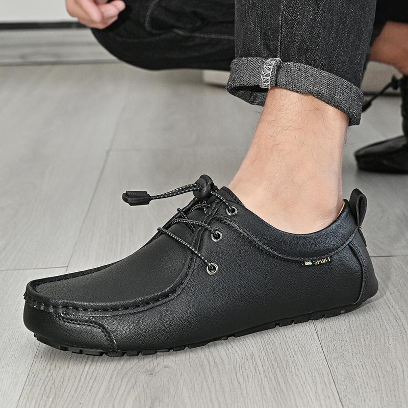 Handgefertigte Lässige Lederschuhe Herren Loafer Bequeme Mokassins Herren Flache Schuhe Übergröße 47 Leder Herrenschuhe
