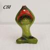 Dekorative Pilzstatue Yoga-Frosch-Figur, Kreative Harzstatue, Niedliche Sitzende Lustige Schreibtischdekorationen Grünes Ornament für Zuhause Büro Regal