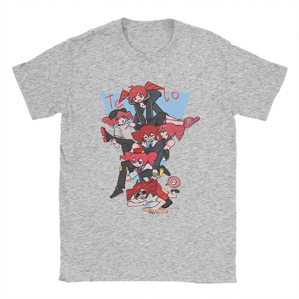 Anime Kasane Teto T-Shirt Hipster T-Shirty Krótki Rękaw Streetwear Topy Plaża Czysta Bawełna Okrągły Dekolt Oversize Top T-Shirty