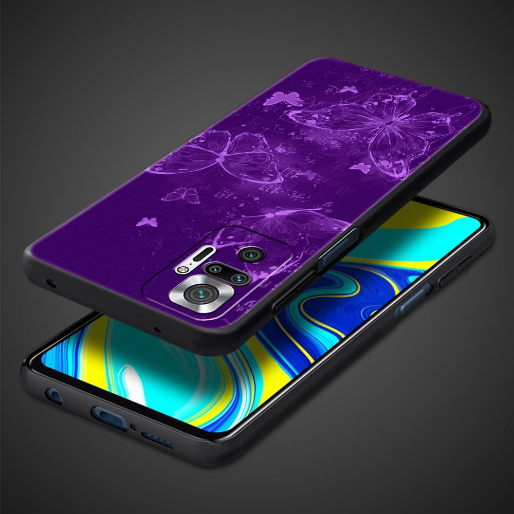 Art Purple Butterfly Phone Case Cover for Redmi 14C 10C Note 15 14 13 12 10 11 K40 Pro Plus 5G Soft TPU Shockproof Shell Fundas