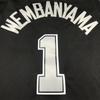 Camiseta de Baloncesto Bordada Spurs Wembanyama No.1 Uniforme de Entrenamiento