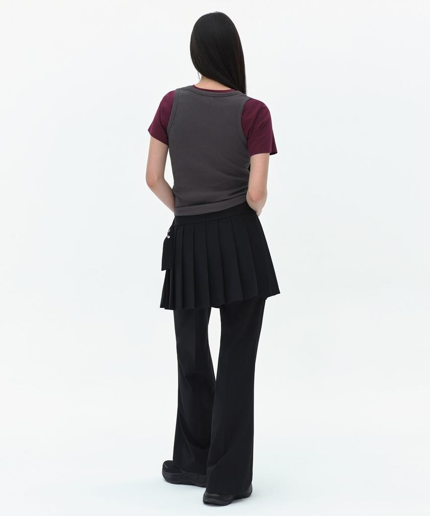 MUSINSA STANDARD WOMAN Women'S Detachable Pleated Mini Skirt Slacks [Black]