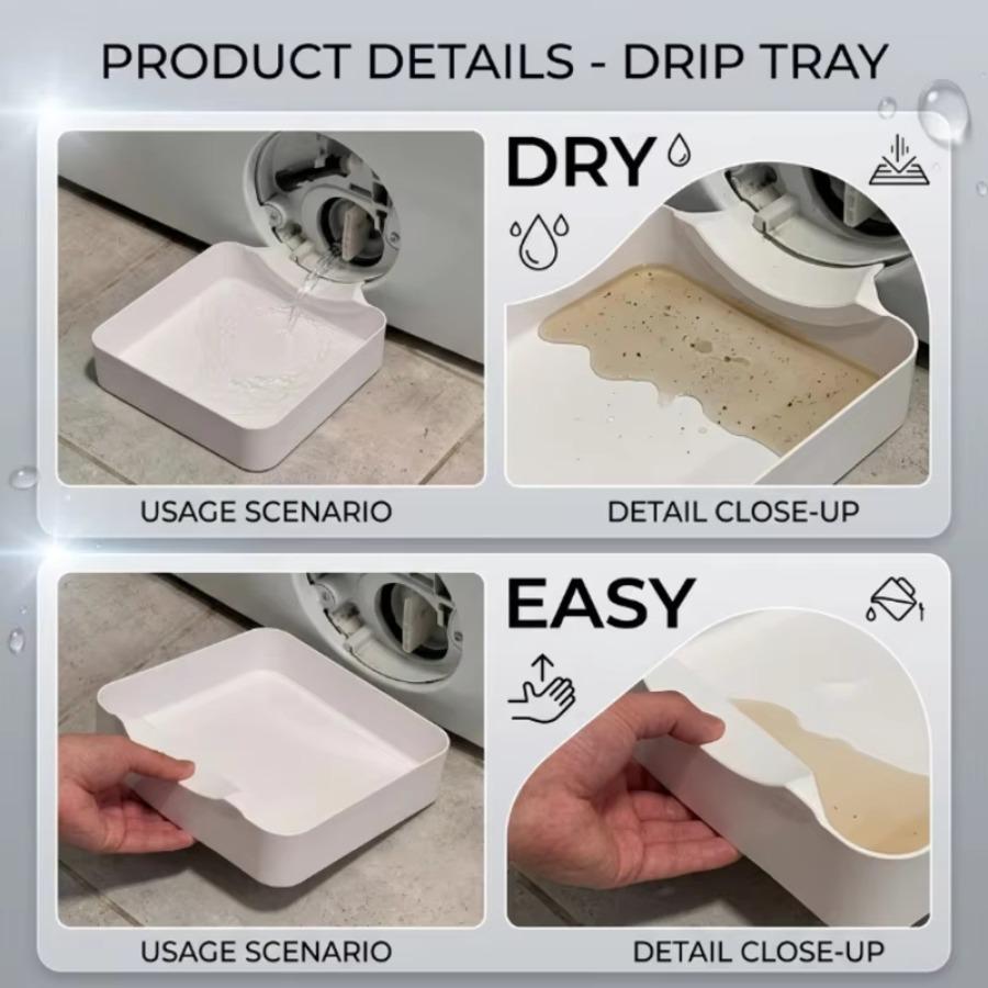 1/2set Washing Machine Drain Tray No Overflow Water Catch Box Leak Proof Pan for Lint Filter and Foreign Object Floor Protection