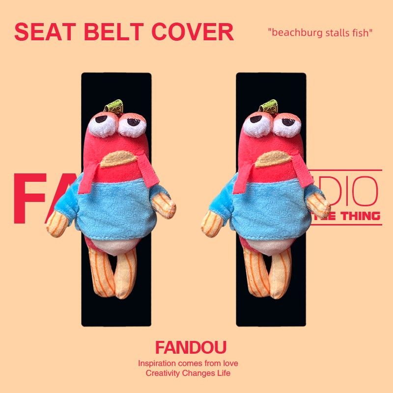 

Fandou Original Bikini Bottom Fish Car Seatbelt Shoulder Cover Cute Car Accessories Shoulder Protector Anti-Wear Two-Beachburg Stalls Fish-Black Shoulder Cover