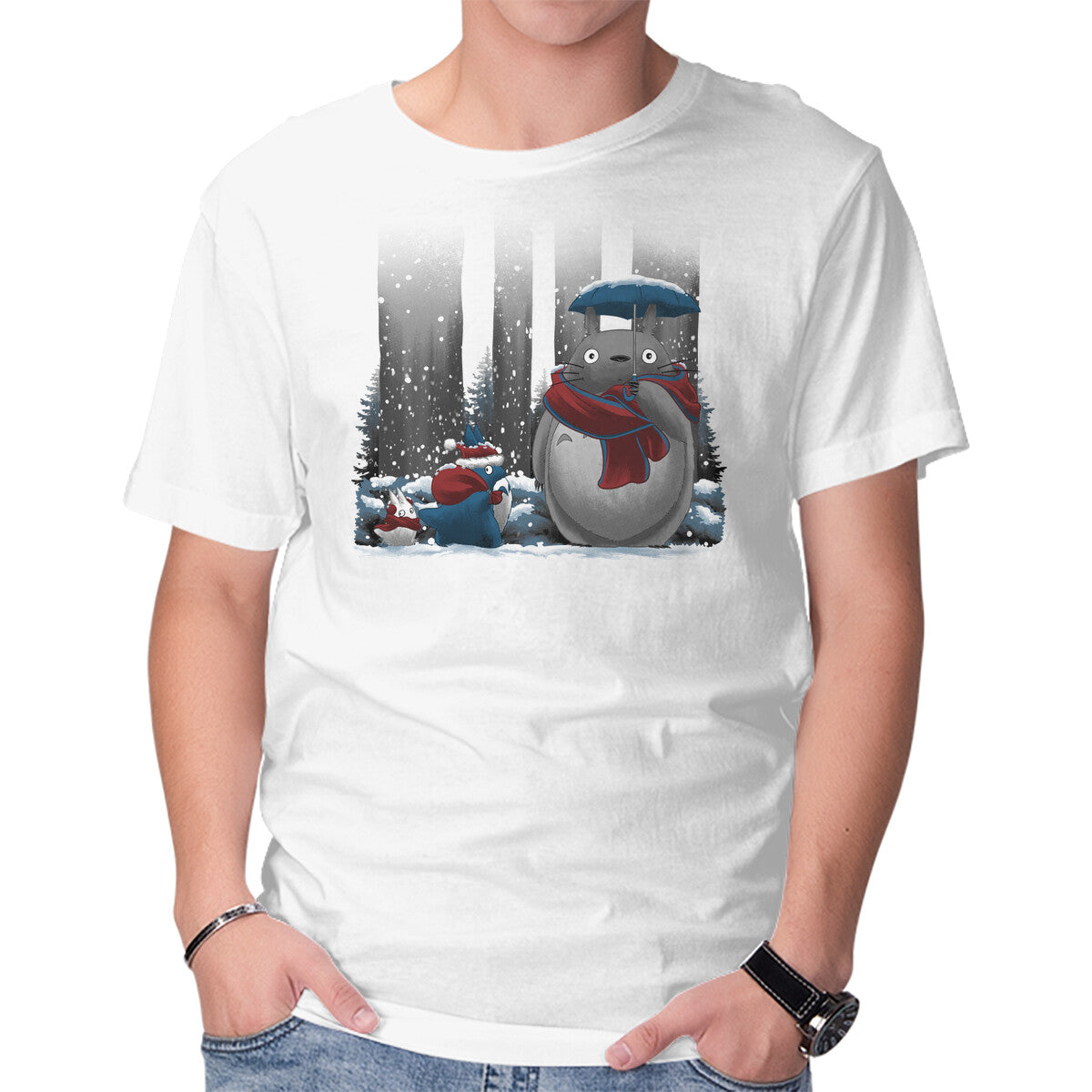 Unisex Crew Neck T-Shirt Neighbor In Snow Graphic Short Sleeve Casual Tee XXXXL