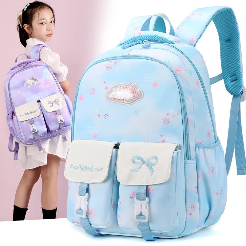 School BagsNew Primary School Grades 5-6 Trendy Fashion Lightweight Burden Reduction  Outdoor Leisure Travel Backpack