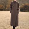 2025 Autumn/Winter Women's Wool Coat - Korean Hepburn Style with Stand-Up Collar
