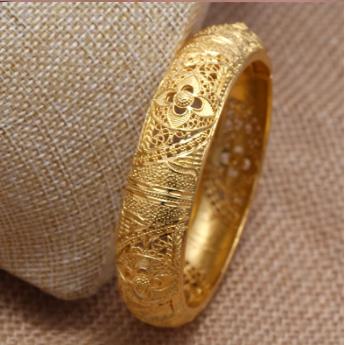 Dubai Gold Color Bangles for Women Dubai Bride Wedding Ethiopian Bracelet Africa Bangle Arab Jewelry Gold Charm Bracelet
