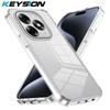 KEYSION Transparent Phone Case for Itel S23+ S23 Soft TPU+PC Anti-slip HD Clear Shockproof Phone Back Cover for Itel A70