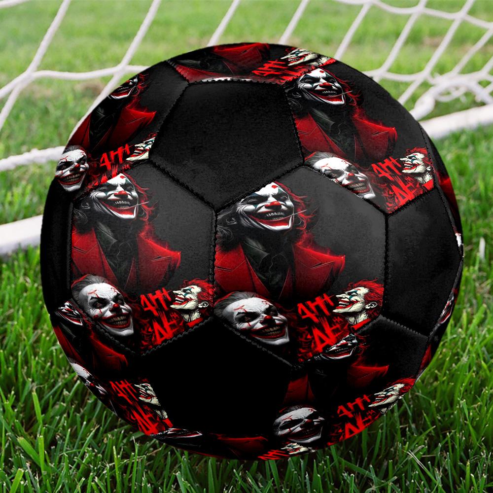 Joker Clown Indoor Soccer Ball Colorful All Ages Size 5 Machine Stitched PVC Competition Ready Durable High-Bounce