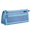 Double Layers Mesh Pencil Bag Large Capacity Pencil Case Pen Case Mesh Bag Clear Pen Bag Pencil Organisers