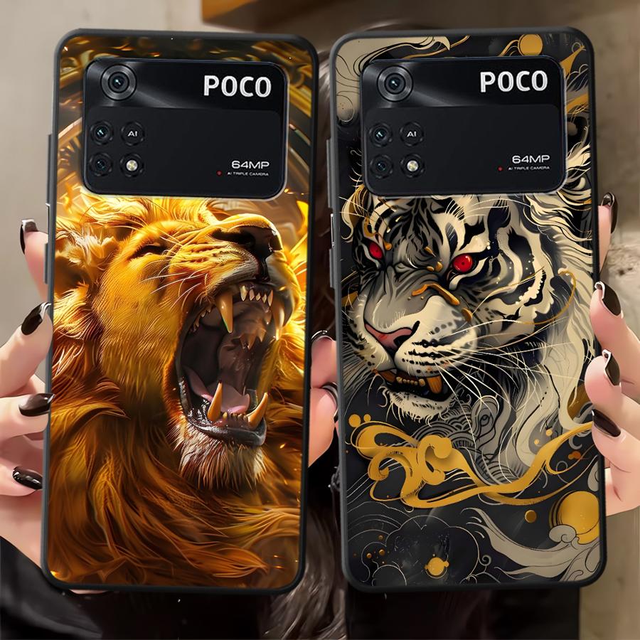 Case for Xiaomi Poco F8 X3 X4 X5 X7 Pro C75 C50 C61 M3 M4 M7 Pro C71 F3 F1 M5 Funda Phone Cover Cool Tiger Lion