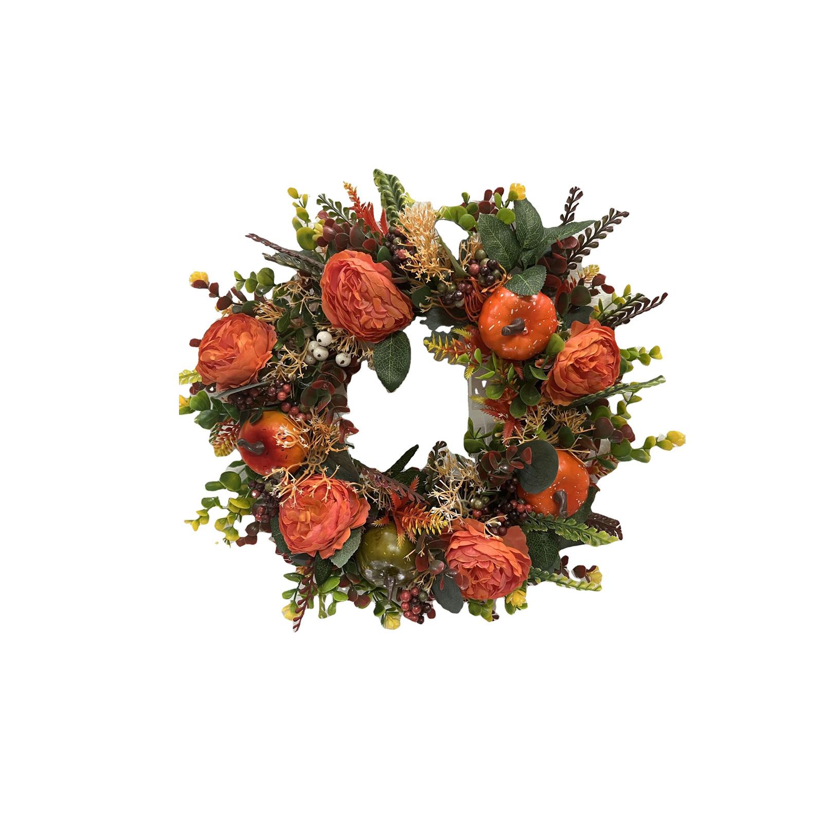 

Fall Wreath For Front Door Wreath With Artificial Pumpkin One Size