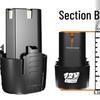 12V Rechargeable Lithium Battery Electric Drill - Universal B Type Longyun
