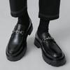 Fashi Classic Thick Sole Men's Penny Loafers Slip-On Business Dress Shoes Gentleman Metal Buckle Formal Black Business Shoes