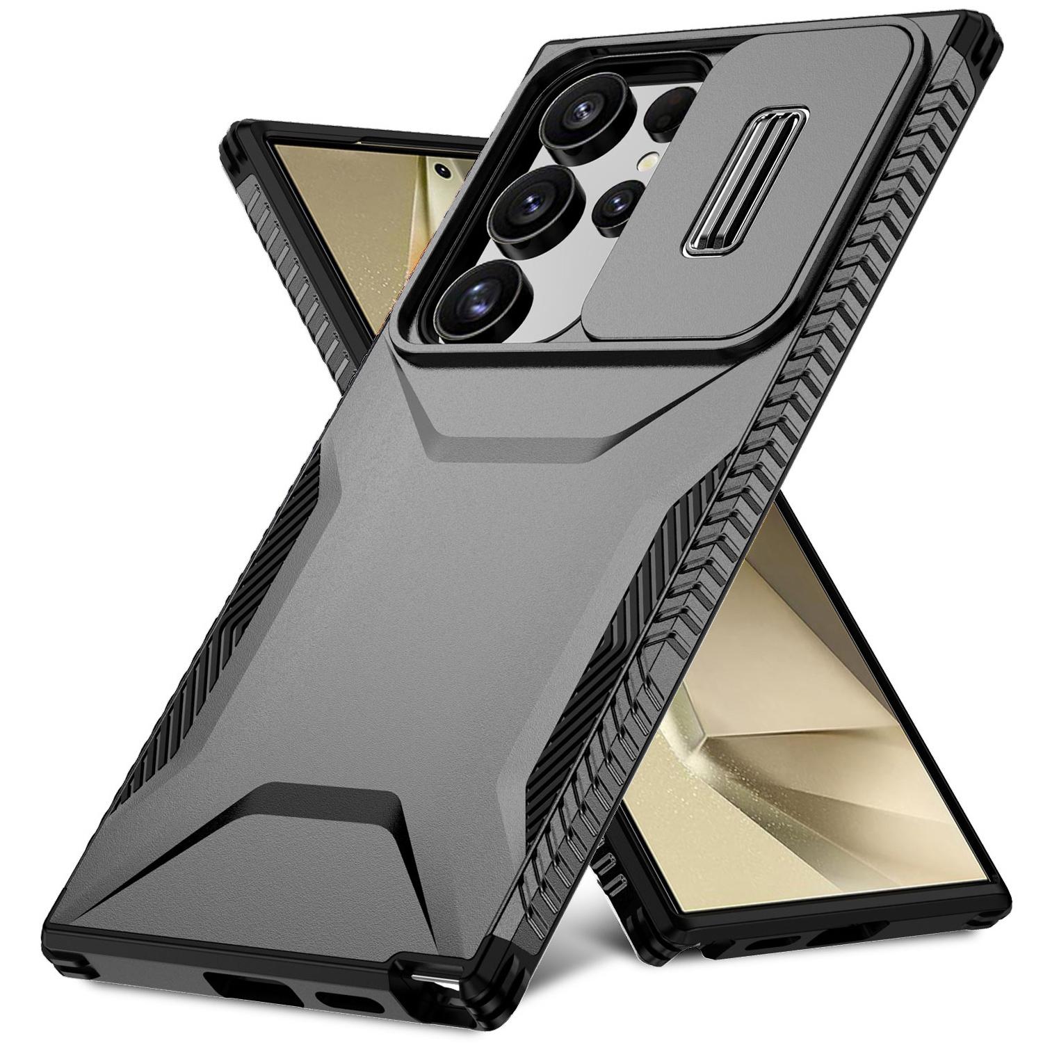 

For Samsung Galaxy S24 Ultra Case Camshield TPU+PC Protective Phone Cover Black