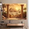2D flat design 1-piece Egyptian pyramid tapestry suitable for living room bedroom and themed parties