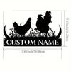 1pc Customizable Hen House Metal Wall Art, Personalized Poultry Coop Sign, Rustic Farm Decor for Indoor Outdoor, Gift Option
