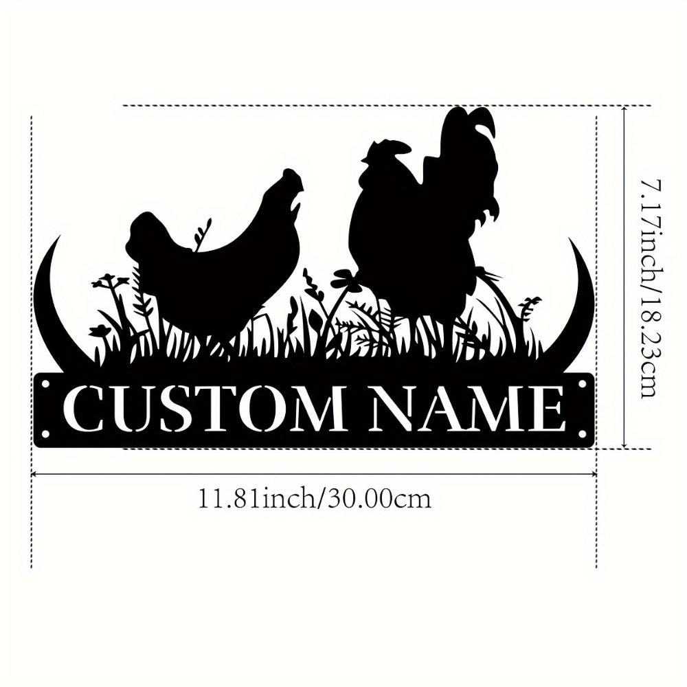 1pc Customizable Hen House Metal Wall Art, Personalized Poultry Coop Sign, Rustic Farm Decor for Indoor Outdoor, Gift Option