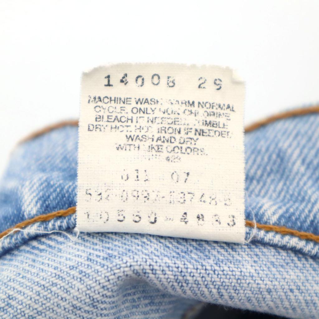 Levi's 90s 550 USA Made Old Tapered Denim Pants 7/M Ice Blue Jeans Kid's Used