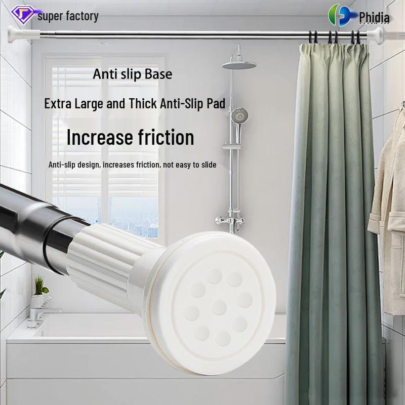 Adjustable No-Drill Universal Telescopic Shower Curtain Rod - Electroplated Enamel Finish